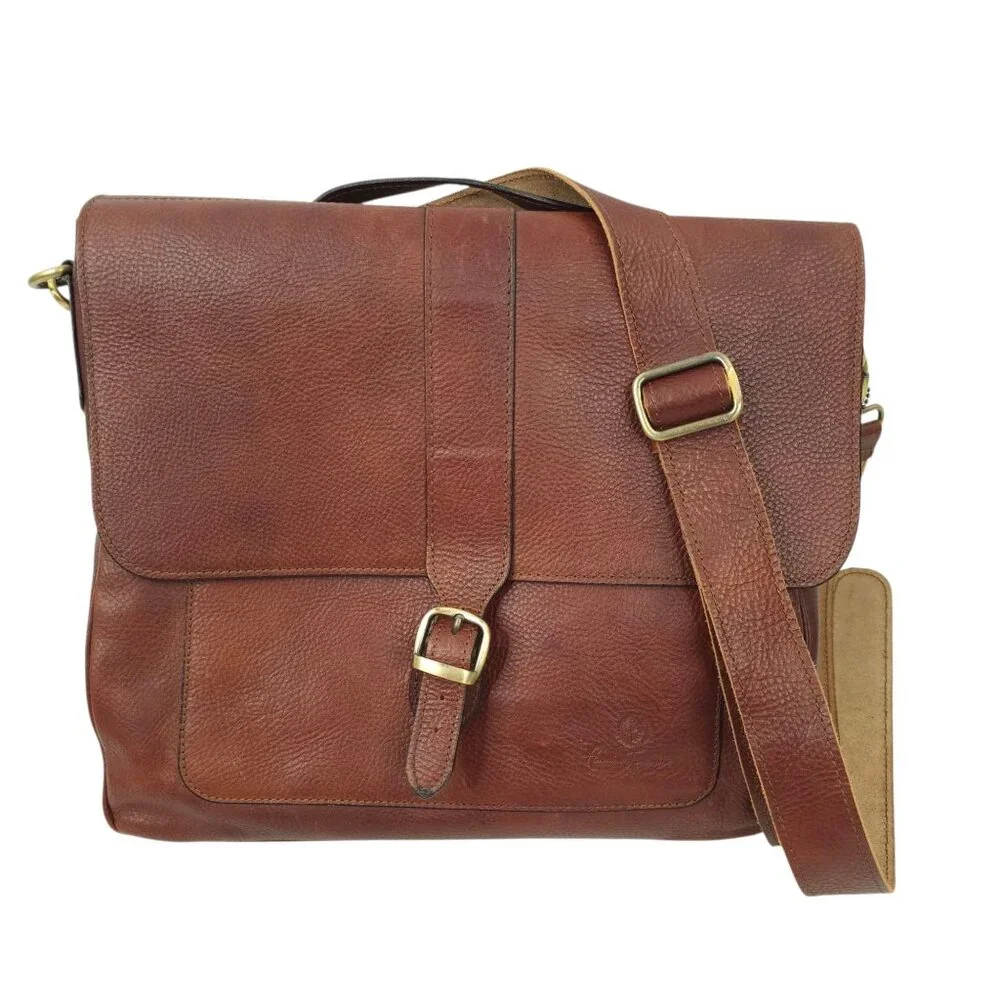 Anonimo Fiorentino Italian Messenger Bag Brown Leather 14